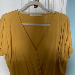 Yellow V neck blouse